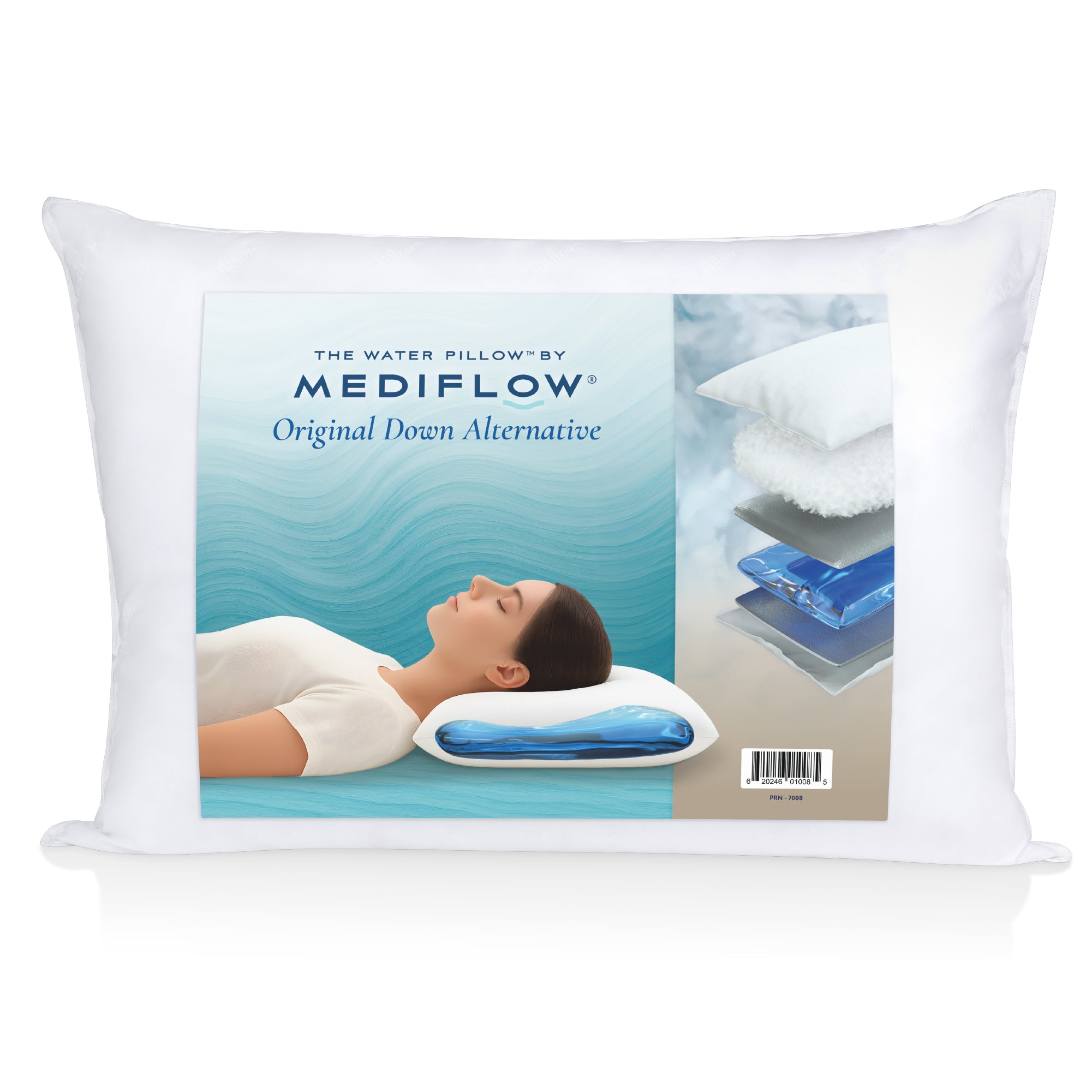 【新品未開封未使用】MORRIN Water Feel Pillow Mediflow Down Alternative Pillow – Sleep & Neck Relief