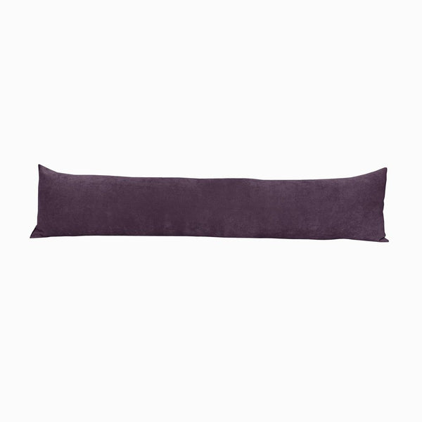 aubergine chenille draught excluder isolated on a white background