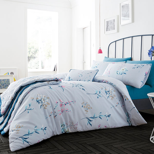 Pretty Botanical Blue Duvet Set - Single