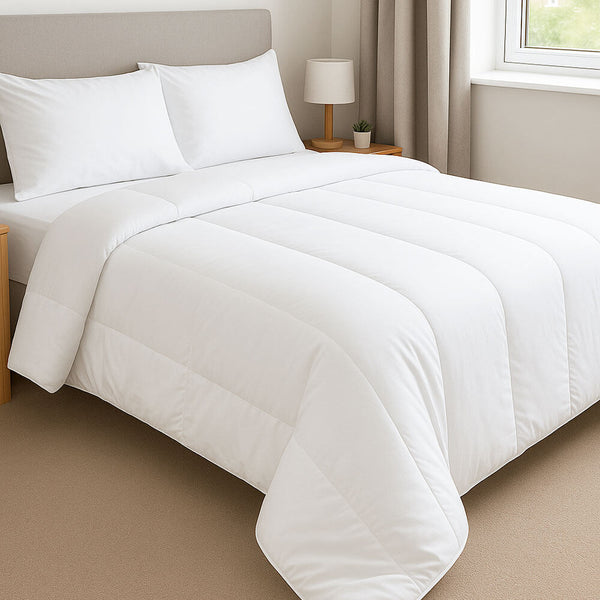 Pure Comfort 4.5 tog summer duvet on a double bed