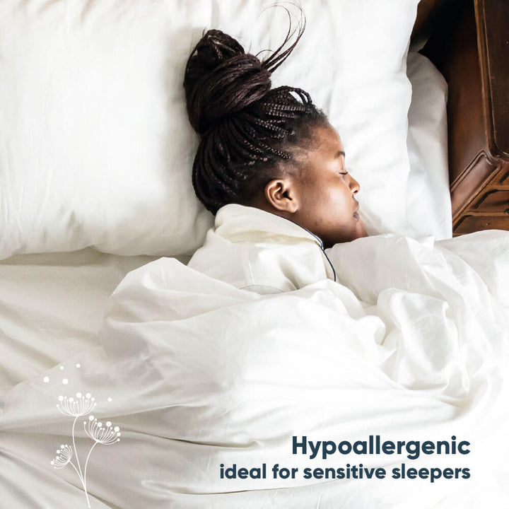 The duvet is synthetic making it hypoallergenic for some users