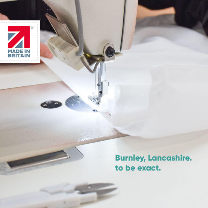 Made In Britain with sewing machine and fabric