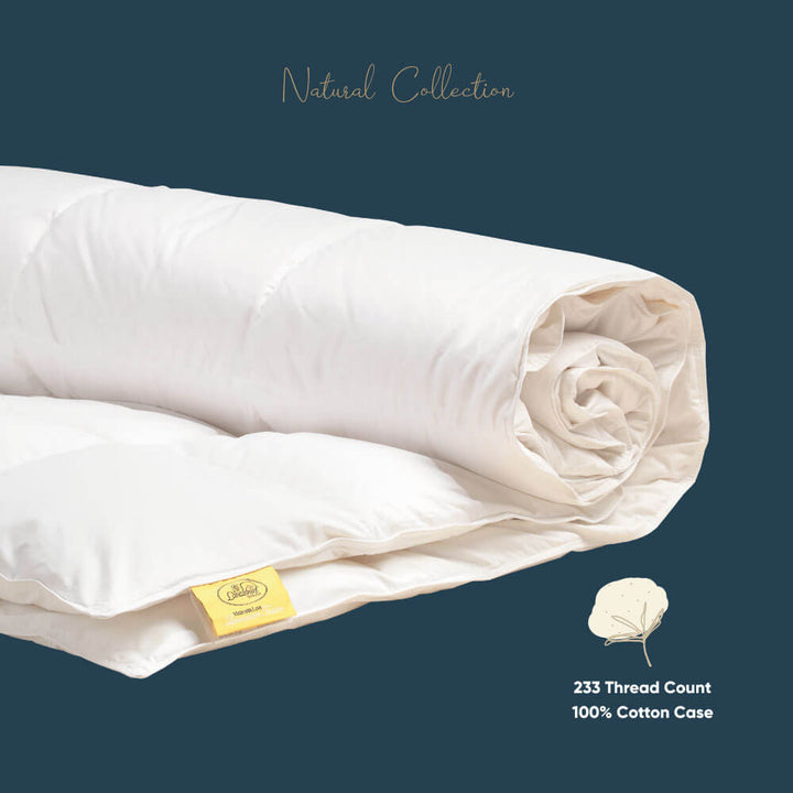 pure goose down duvet with 233 thread count 100% cotton case