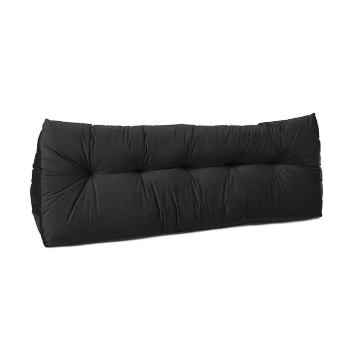 Velvet Headboard Wedge Pillow In Black