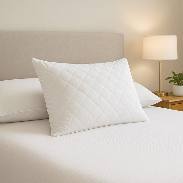 British Wool Adjustable Quilted Cotton Pillow