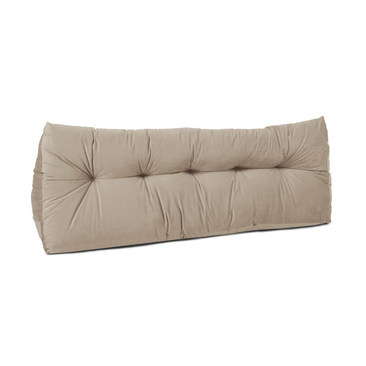 Velvet Headboard Wedge Pillow In Beige