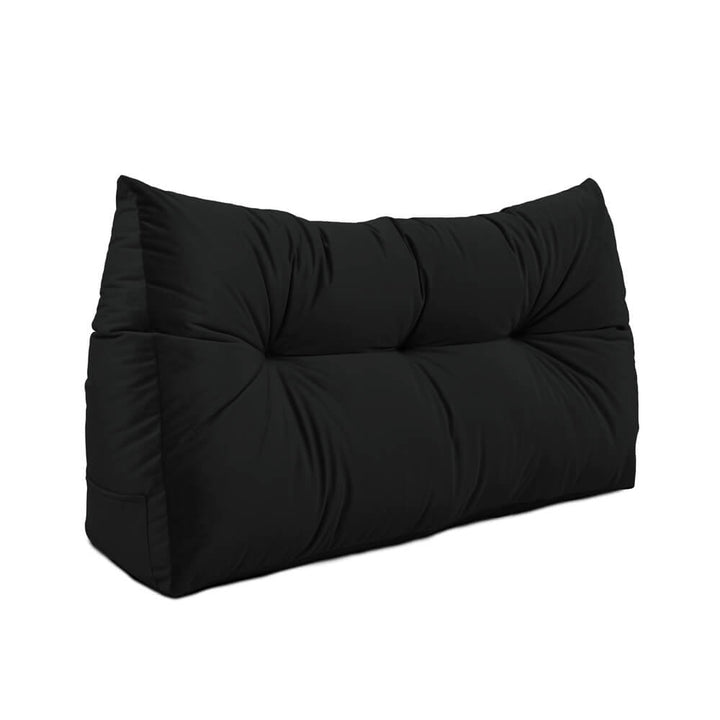 Single Velvet Headboard Wedge Pillow - Black