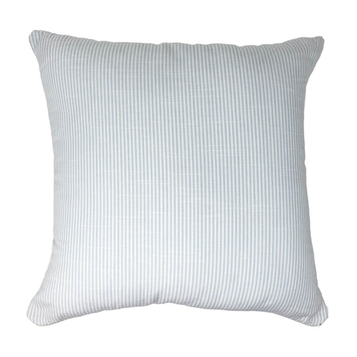 45cm x 45cm light blue and white striped scatter cushion 