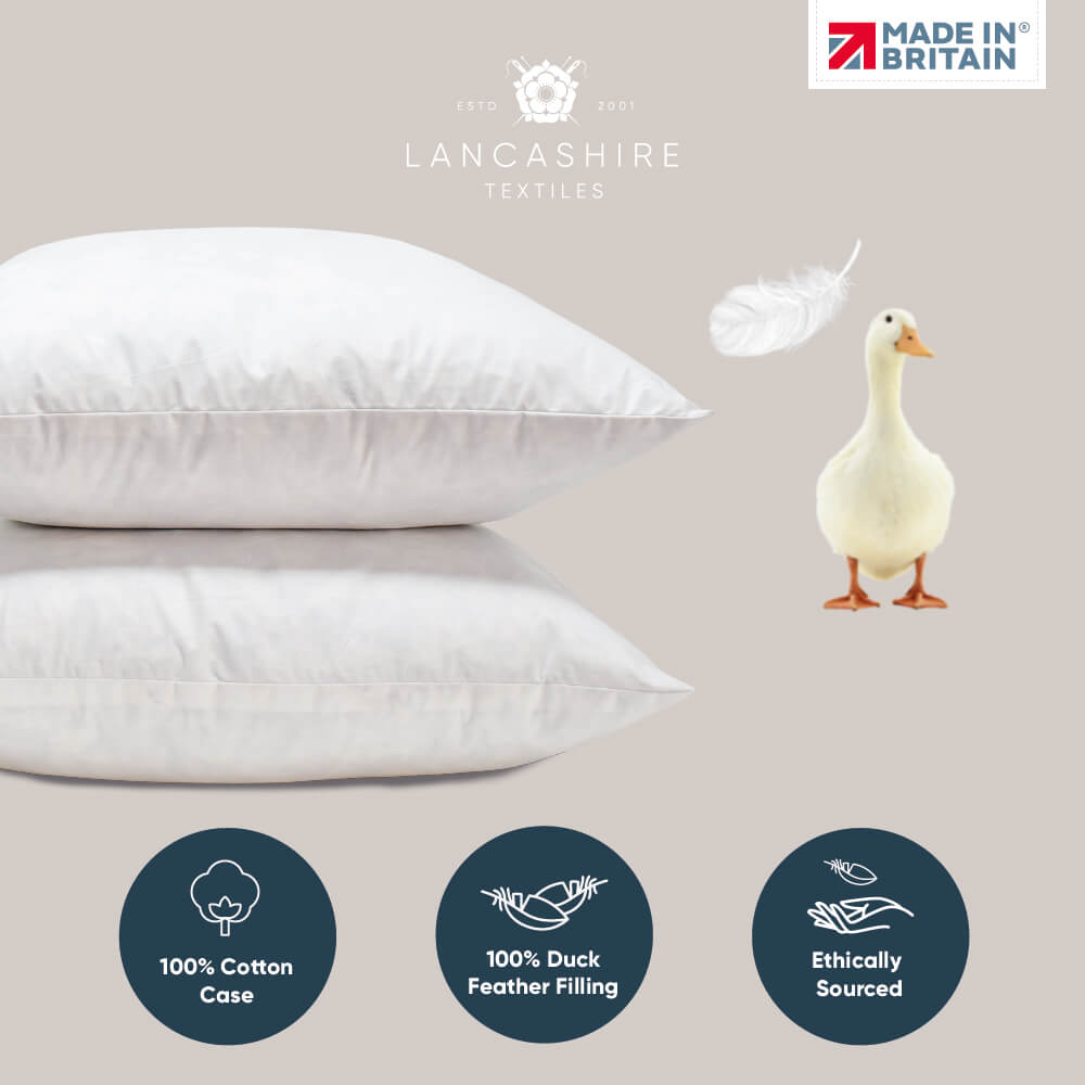 Feather Padding Duck Feather, Cotton Cushion Pad Inserts | Made In Britain – Lancashire ...