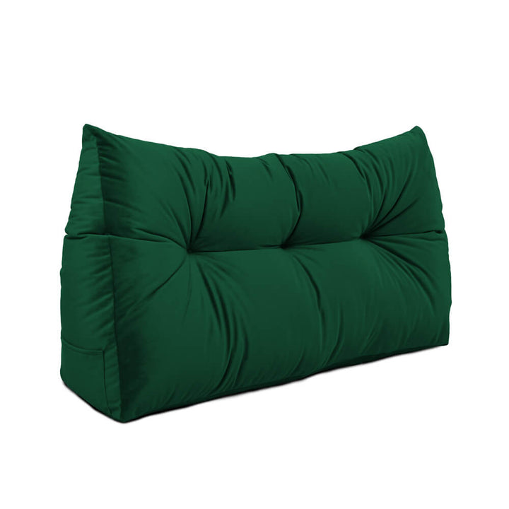 Single Velvet Headboard Wedge Pillow - Forest Green