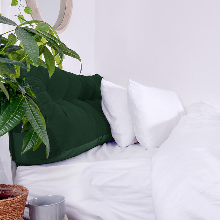 Forest Green Velvet Headboard Wedge