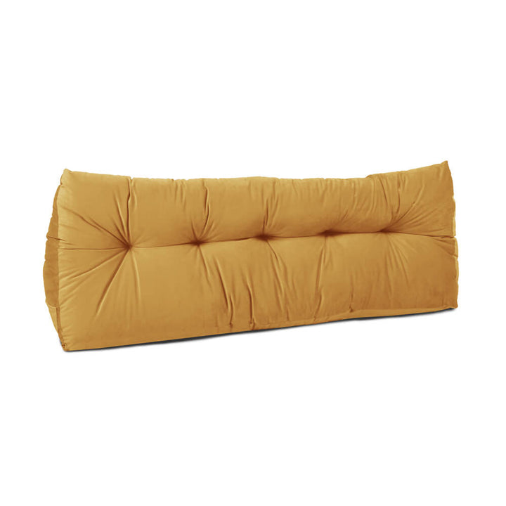 Velvet Headboard Wedge Pillow In Mustard