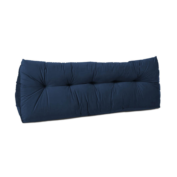 Velvet Headboard Wedge Pillow In Peacock Blue