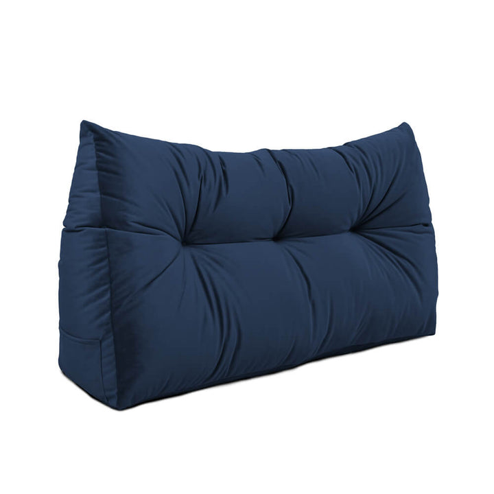Single Velvet Headboard Wedge Pillow - Peacock Blue