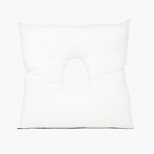 Spa massage pillow with hole for face, filled with hollowfibre