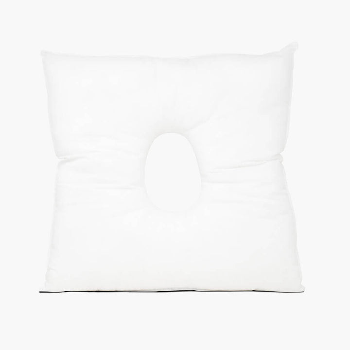 Spa massage pillow with hole for face, filled with hollowfibre