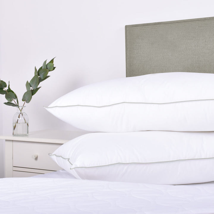 Pair of cotton Pillows with silver piped edge