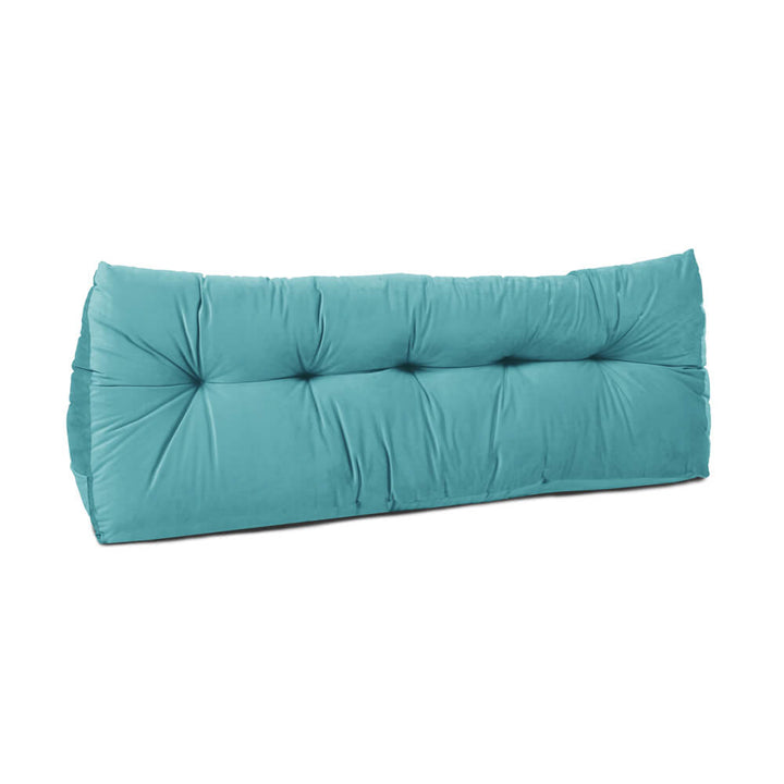 Velvet Headboard Wedge Pillow In Turquoise