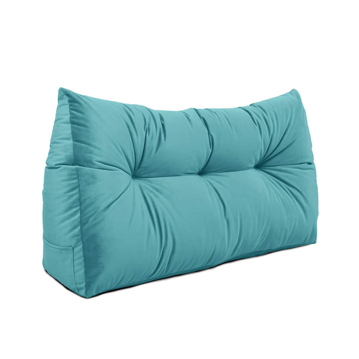 Single Velvet Headboard Wedge Pillow - Turquoise